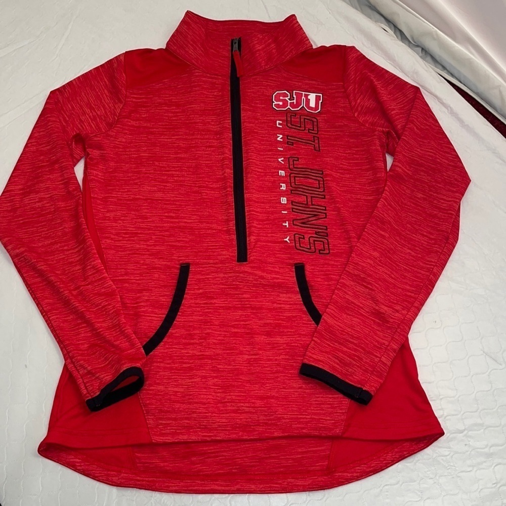 Champion St Johns University red half zip pullover performance top XS